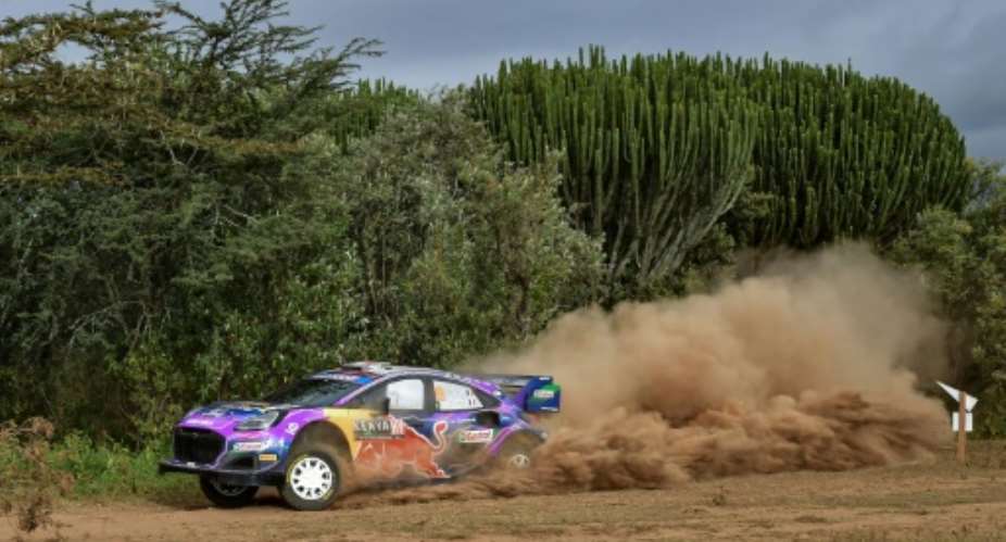 France's Sebastian Loeb retired from the Kenya Safari Rally with engine problems.  By Tony KARUMBA AFP