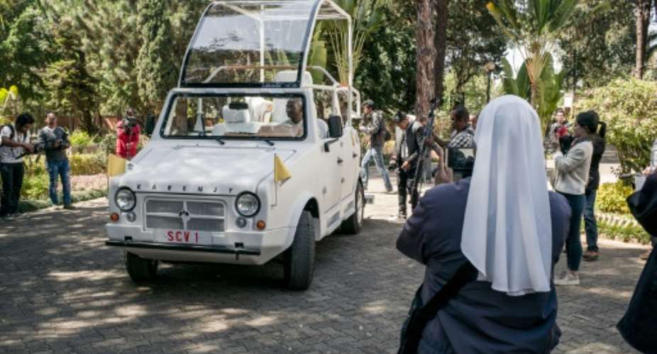 Francis will use the popemobile for greeting the public in Antananarivo, the capital. A majority of Madagascar's 26 million people are Catholic.  By RIJASOLO AFP