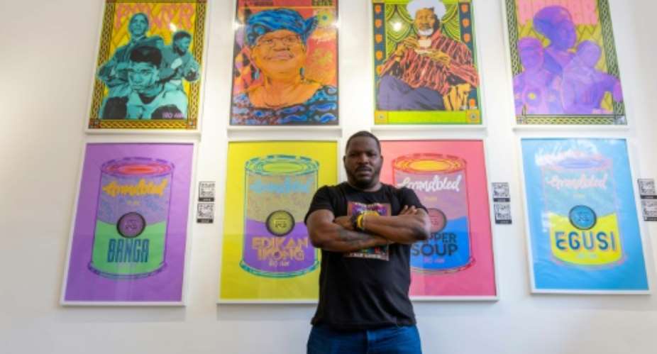 Fred Ebami, a Franco-Cameroonian digital pop artist, draws influence from Andy Warhol.  By Benson Ibeabuchi AFP