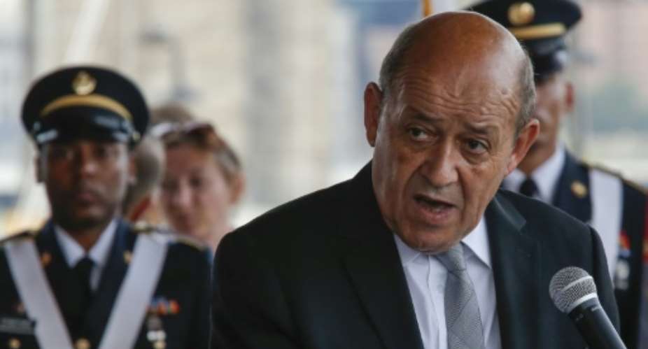 French Defence Minister Jean-Yves Le Drian, shown in a file picture, began a two-day visit to Cairo.  By Kena Betancur AFPFile