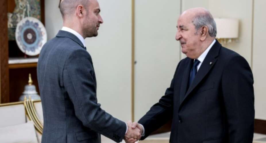 French Foreign Minister Jean-Noel Barrot was received by Algerias President Abdelmadjid  Tebboune in Algiers on April 6.  By Philemon HENRY (FRANCES MINISTRY OF EUROPE AND FOREIGN AFFAIRS/AFP)