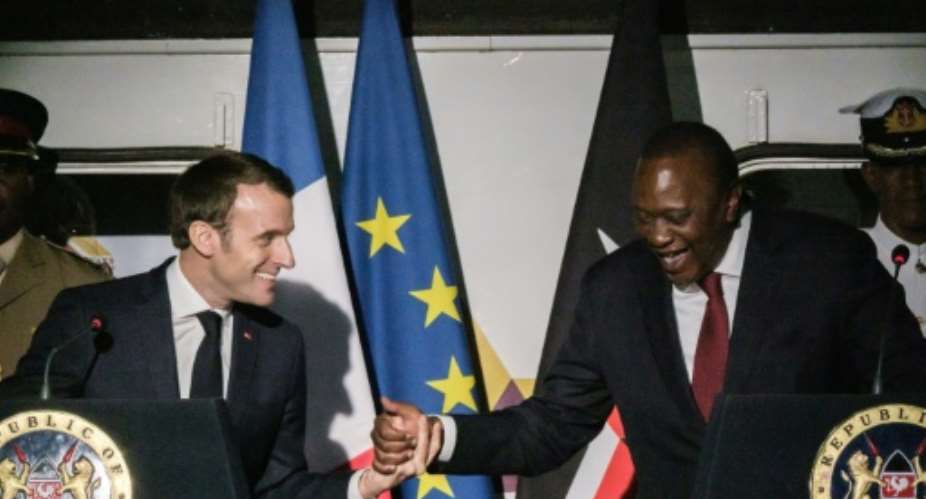 French President Emmanuel Macron and Kenyan counterpart Uhuru Kenyatta were among several heads of state in Nairobi for the fourth UN Environment Assembly -- a vast gathering of ministers, legal experts, charities and business leaders.  By Yasuyoshi CHIBA AFP