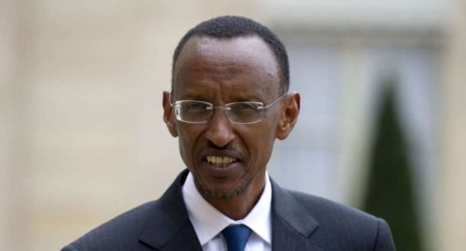 Paul Kagame at the Elysee Palace in Paris in 2011.  By Fred Dufour AFPFile
