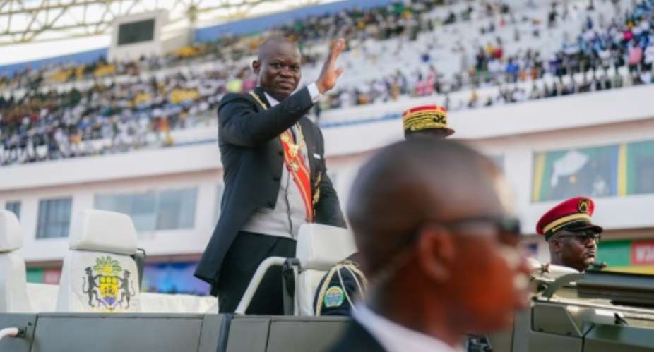 Gabonese President Brice Oligui Nguema led a coup ending 55 years of rule by the Bongo family.  By Nao Mukadi (AFP/File)