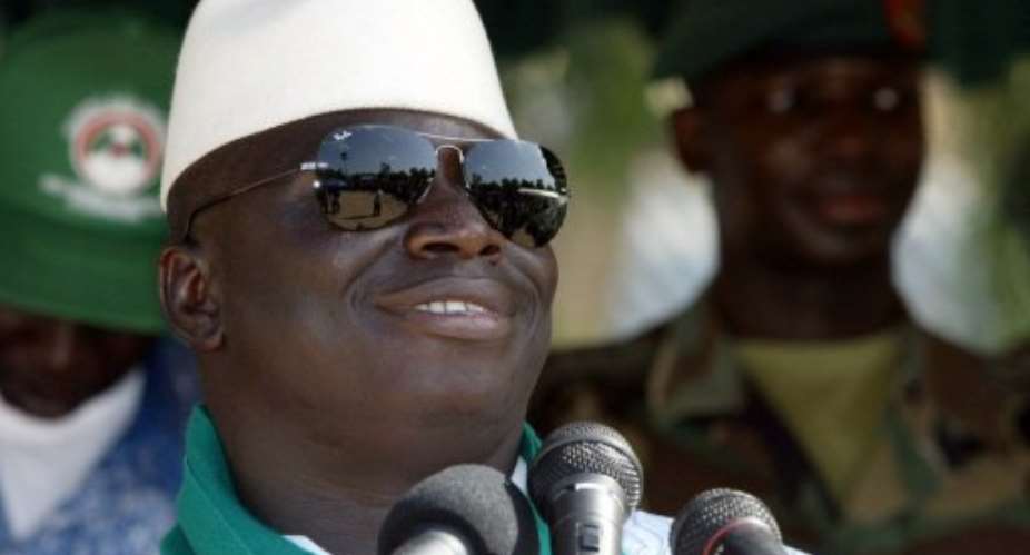 Gambia's President Yahya Jammeh has been criticized by international rights groups for human rights abuses.  By Seyllou Diallo AFPFile