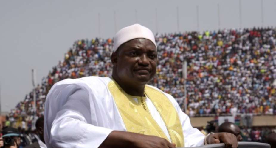 Gambian President Adama Barrow who took office on February 18 after 22 years of iron-fisted rule by his predecessor Yahya Jammeh.  By SEYLLOU AFPFile