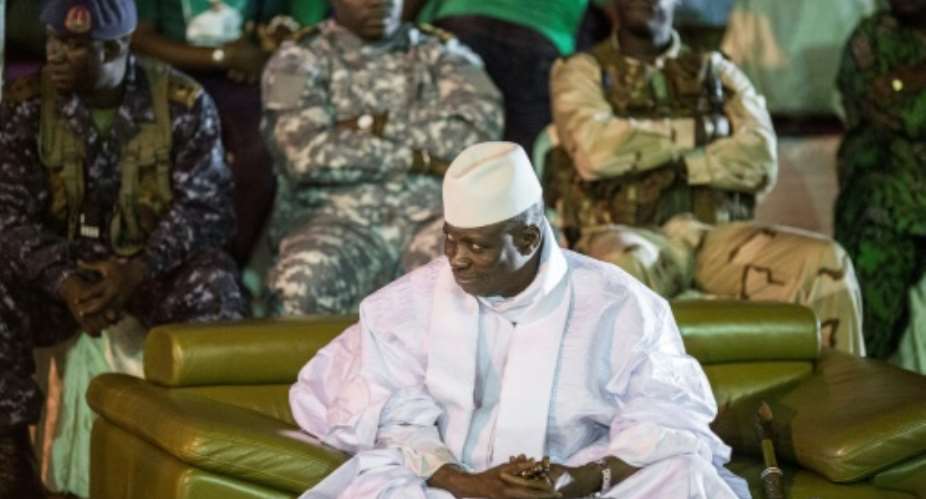 Gambian President Yahya Jammeh, in power for 22 years, has vowed to stay in office until a dispute over December's election result is resolved.  By Marco LONGARI AFPFile