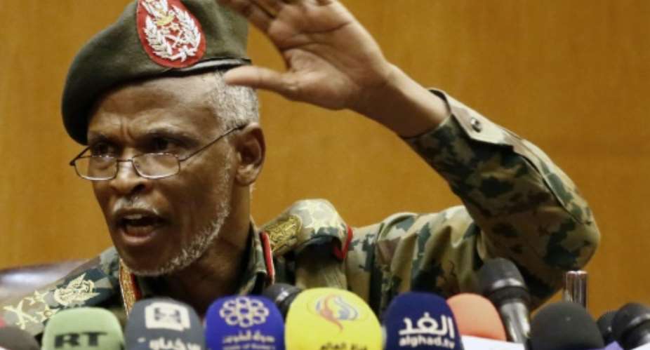 General Awad Ibn Ouf was sworn in as the head of the new Sudanese military council's political committee, only hours after the army's overthrow of Omar al-Bashir.  By ASHRAF SHAZLY AFP