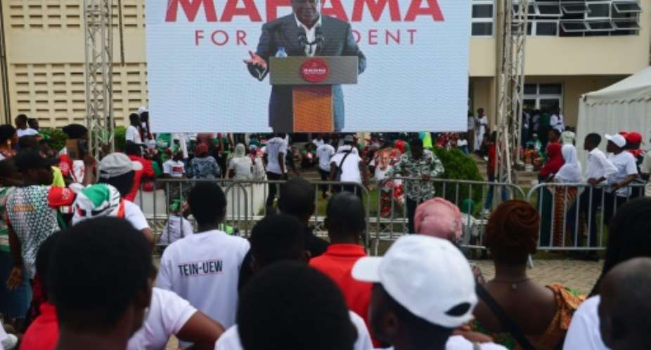 Ghanas former president John Mahama is presidential candidate for the opposition National Democratic Congress in December elections.  By Nipah Dennis (AFP/File)