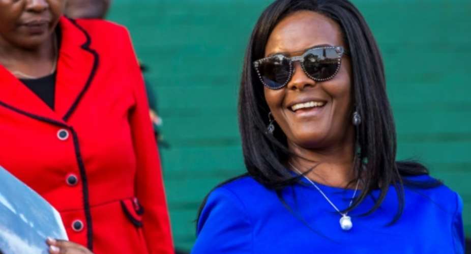 Grace Mugabe allegedly beat model Gabriella Engels  with an electrical cord in a Johannesburg hotel in August but South African authorities controversially granted the first lady diplomatic immunity.  By Jekesai NJIKIZANA AFPFile