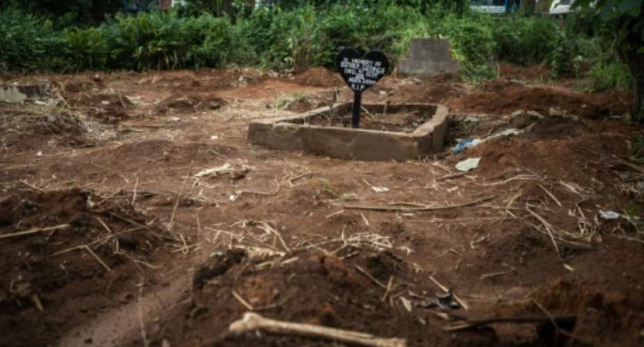 Around 250 graves were targeted by robbers in three of Freetown's seven cemeteries, similary to the one pictured here on October 10, 2014.  By Florian Plaucheur AFPFile