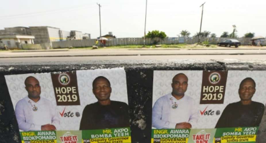Gubernatorial campaigning in Rivers state, where the vote count was suspended on Sunday.  By PIUS UTOMI EKPEI AFP