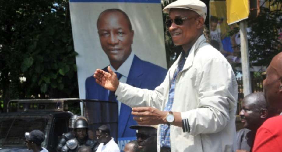 Guinea's opposition leader Cellou Dalein Diallo, pictured in July 2017, led a protest calling for elections.  By CELLOU BINANI AFPFile