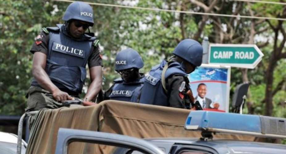 Police patrol the streets of Kaduna in 2011.  By Pius Utomi Ekpei (AFP/File)