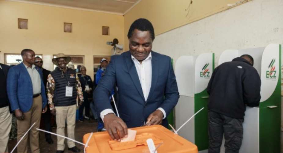 Hakainde Hichilema was first elected president of Zambia in 2021.  By GIANLUIGI GUERCIA (AFP)