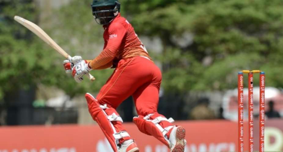 Hamilton Masakadza scored a century as Zimbabwe posted 310 against Sri Lanka in the third one-day international in Hambantota on July 6, 2017.  By LAKRUWAN WANNIARACHCHI AFP