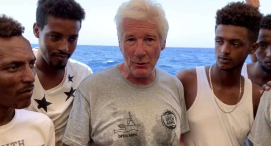 Hollywood star Richard Gere boarded a migrants rescue ship to keep a spotlight on the 121 stranded migrants.  By HO PROACTIVA OPEN ARMSAFP