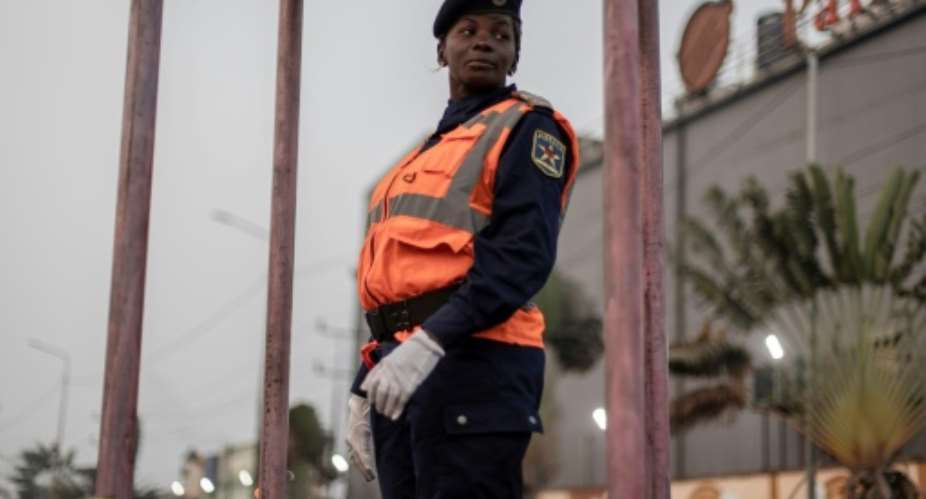 Honesty gets its reward: Traffic police officer Cecile Bakindo.  By Guerchom Ndebo AFP