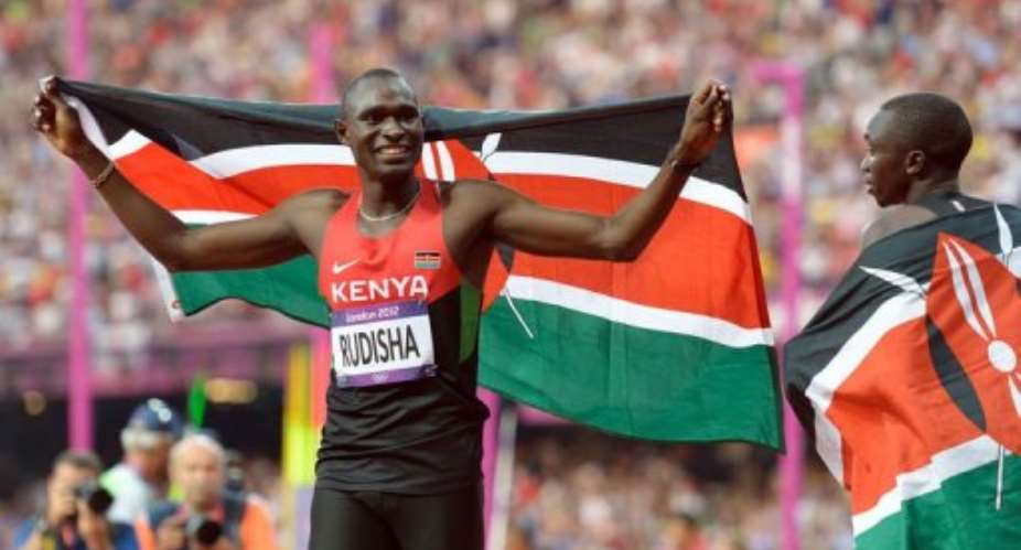 Kenyas David Lekuta Rudisha broke the world record in the mens 800m during the London 2012 Olympic Games.  By Eric Feferberg (AFP)
