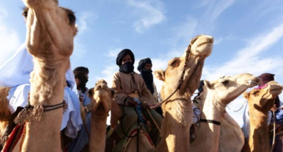 Humps on the stump: Camel-riding supporters attend a UPR rally in Chinguetti, an ancient Berber trading centre in central Mauritania.  By Carmen Abd Ali, Carmen Abd Ali AFP
