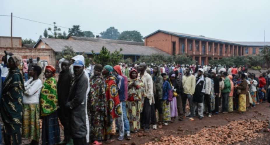 Hundreds of Burundians lined up to take part in the controversial vote.  By STR AFP