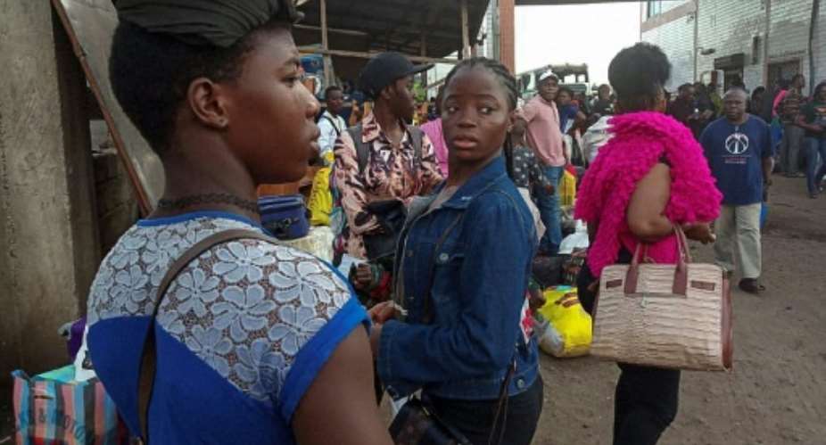 Hundreds of families have been fleeing the anglophone regions in advance of the October 7 elections.  By STRINGER AFPFile