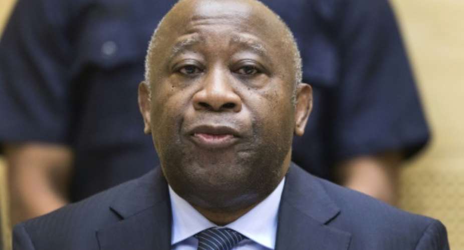Former Ivory Coast president Laurent Gbagbo attends a pre-trial hearing at the International Criminal Court in The Hague on February 19, 2013.  By Michael Kooren PoolAFPFile