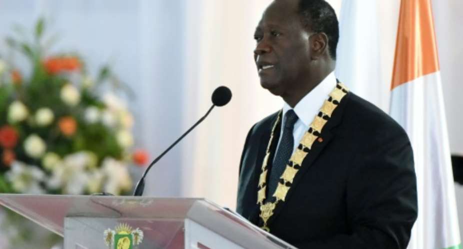 Ivory Coast's President Alassane Ouattara, pictured on November 3, 2015, used his right of clemency to grant full and partial sentence reductions.  By Sia Kambou AFPFile
