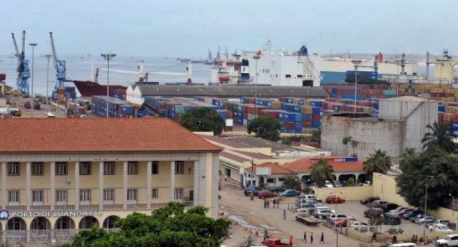 A general view shows the port of Luanda.  By Issouf Sanogo AFPFile