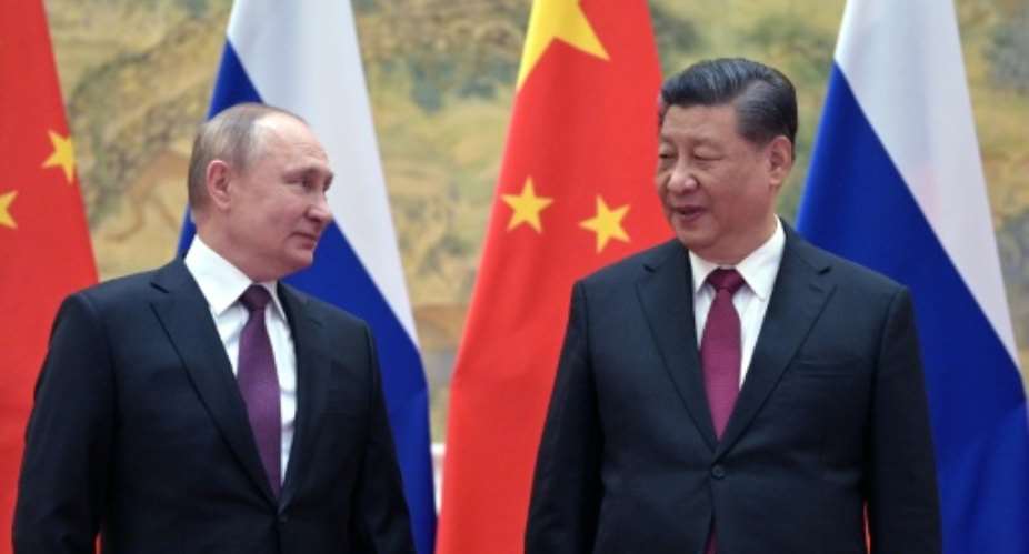 In a call last week, Chinese President Xi Jinping R assured his Russian counterpart Vladimir Putin Lthat China would support Russia on 'sovereignty and security'.  By Alexei Druzhinin SputnikAFP