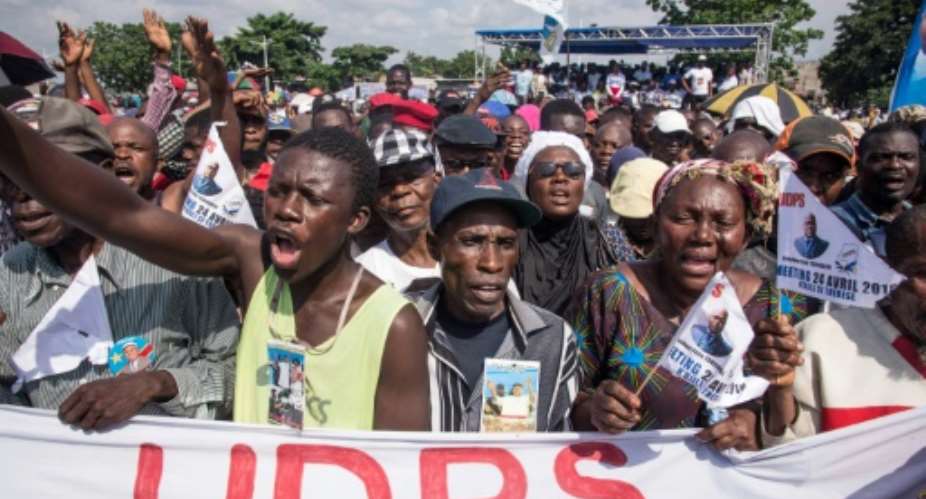 In Kinshasa, thousands of supporters of the opposition Union for Democracy and Social Progress UDPS gathered for the party's first authorised mass rally since September 2016.  By Junior D. KANNAH AFPFile