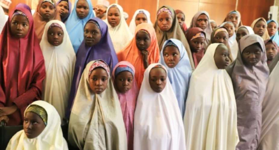 In March, Dapchi schoolgirls were taken to the Nigerian capital of Abuja to meet with the president after their kidnap ordeal was over. But hundreds today have refused to return to school out of fear.  By PHILIP OJISUA AFPFile
