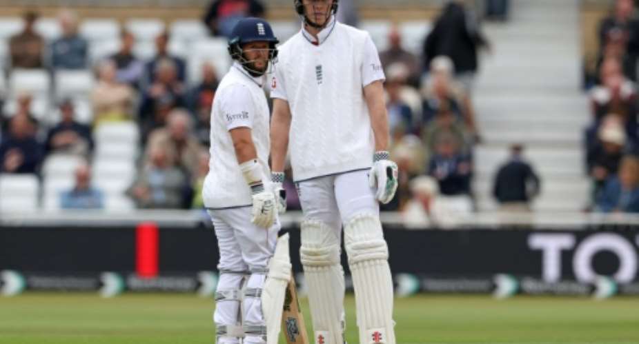 In the runs: England openers Ben Duckett (L) and Zak Crawley (R) shared an unbeaten century stand on the first morning of a one-off Test against Zimbabwe at Trent Bridge.  By Darren Staples (AFP)
