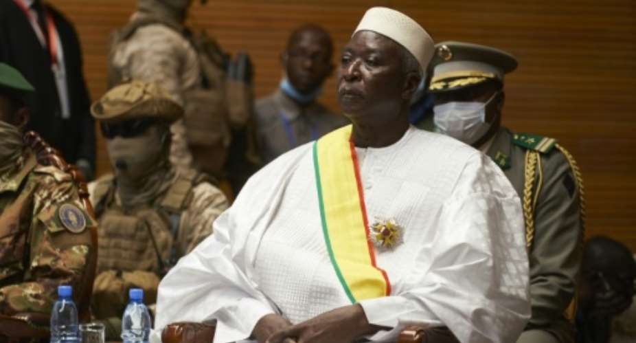 Interim president Bah Ndaw was sworn in in televised ceremonies at a conference centre in Bamako.  By MICHELE CATTANI AFP