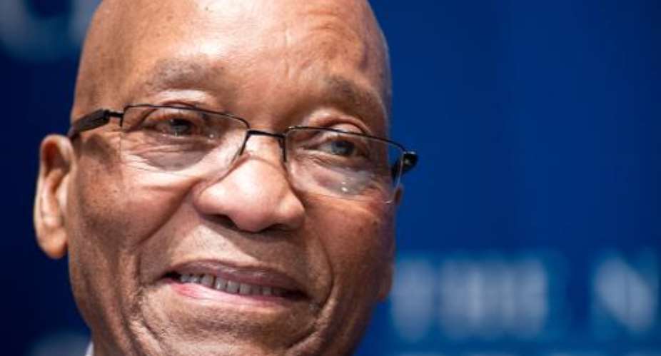 South African President Jacob Zuma waits to address an audience on August 4, 2014 in Washington, DC.  By Karen Bleier AFPFile