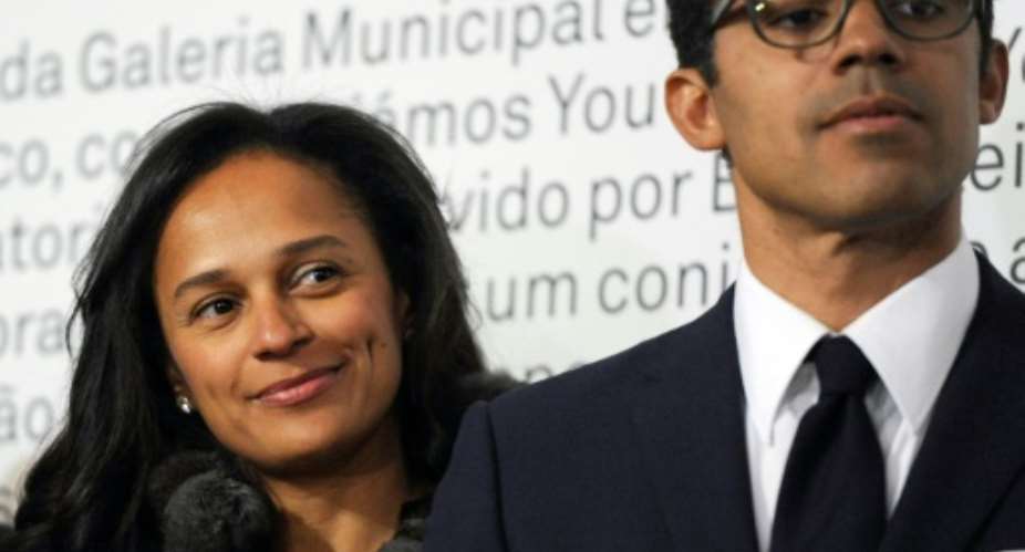 Isabel dos Santos and husband Sindika Dokolo, pictured at an art exhibition in Portugal in 2014.  By FERNANDO VELUDO PUBLICOAFP
