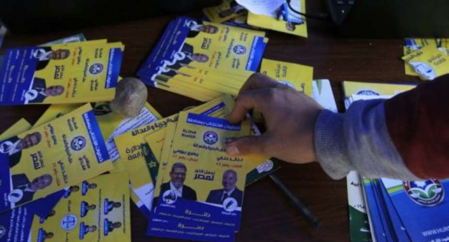 The Muslim Brotherhood say their Freedom and Justice Party is ahead in preliminary results.  By Mahmud Hams AFP
