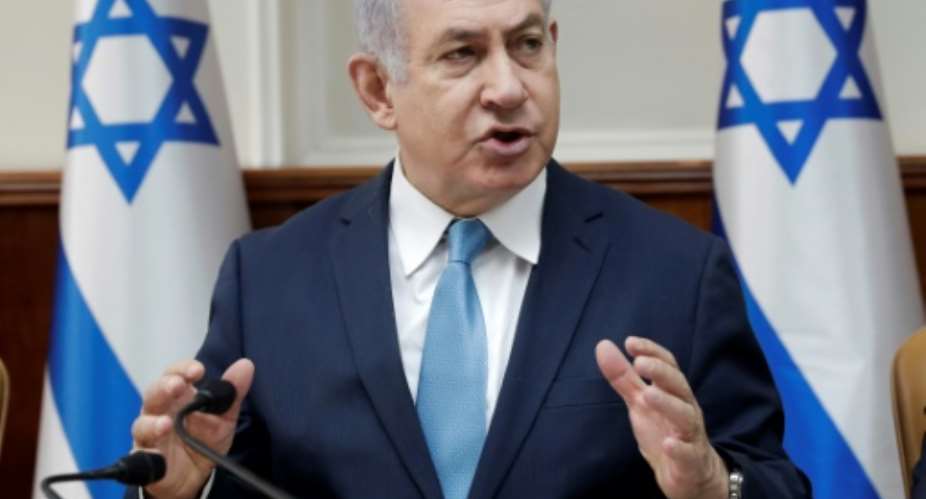 Israeli Prime Minister Benjamin Netanyahu during a cabinet meeting in Jerusalem on January 3, 2018.  By Tsafrir ABAYOV POOLAFP