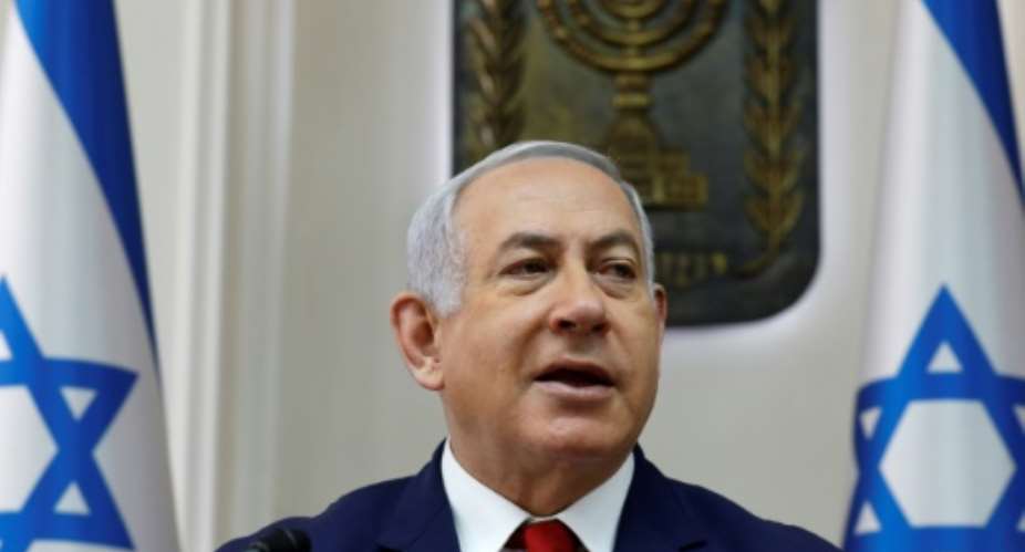 Israeli Prime Minister Benjamin Netanyahu, pictured here at a cabinet meeting on January 6, 2019, is set to visit Chad.  By GALI TIBBON AFPFile