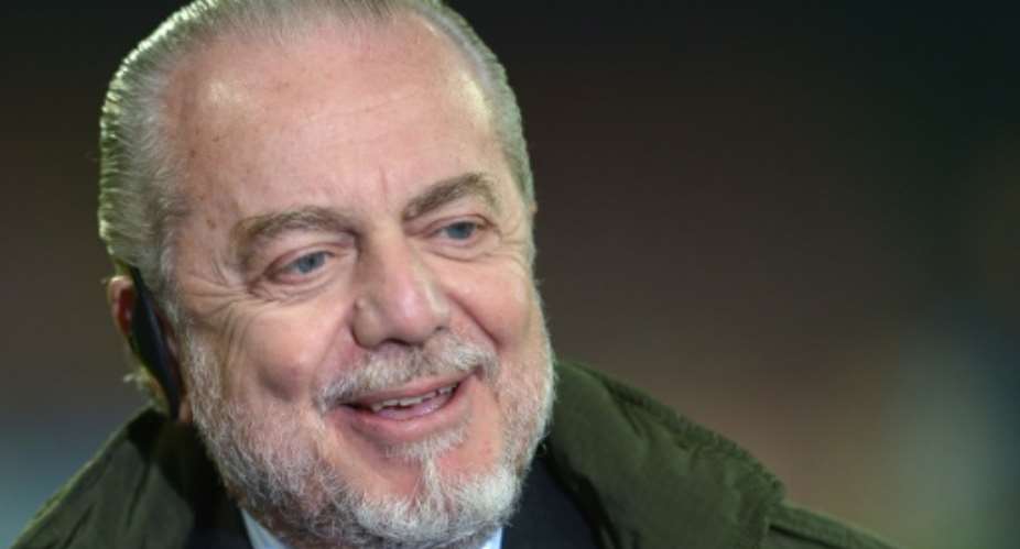 Italian film producer and President of the Napoli, Aurelio De Laurentiis at the San Paolo Stadium in Naples on December 11, 2013.  By Gabriel Bouys AFPFile