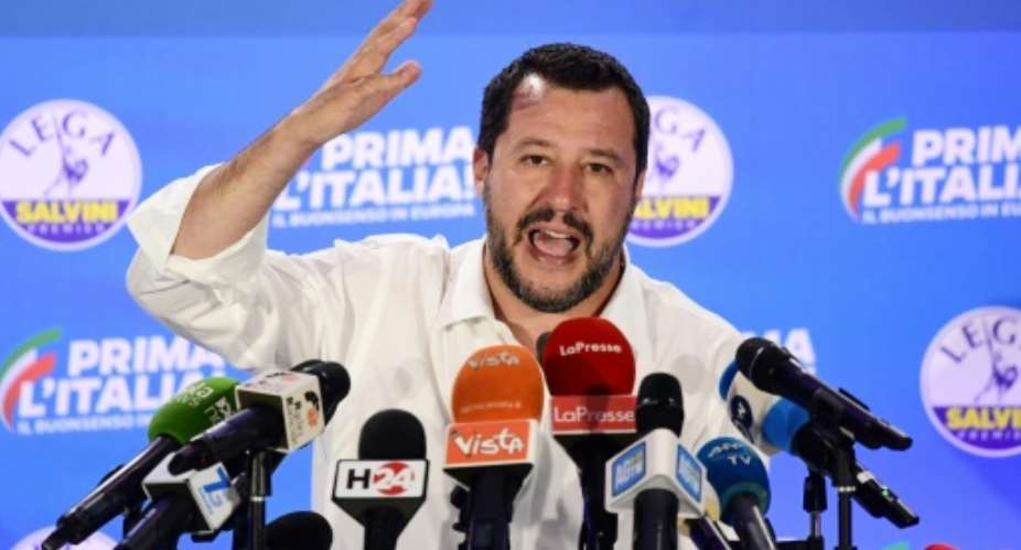 Italian Interior Minister Matteo Salvini has seen his popularity soar in the last year with a hard line against migrants which has included closing ports to rescue vessels.  By Miguel MEDINA AFPFile