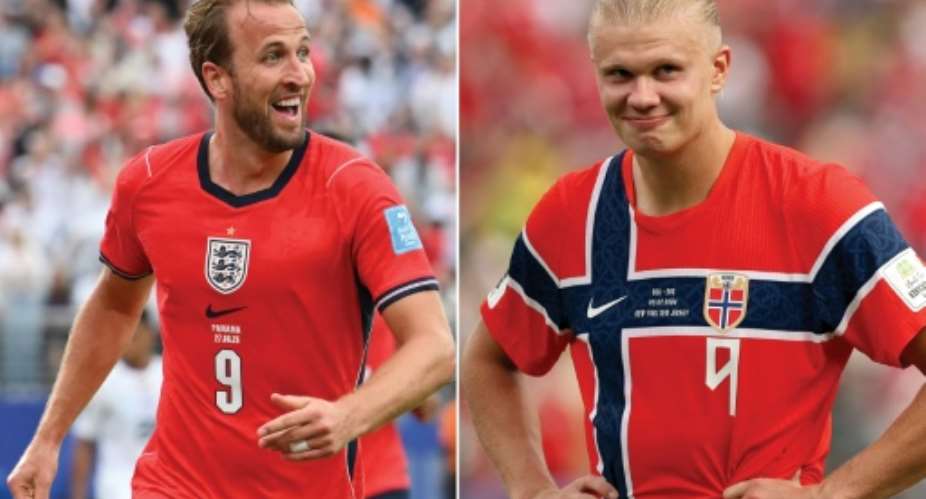 Its Harry Kane against Erling Haaland in the World Cup quarter-final.  By Angela WEISS, Odd ANDERSEN (AFP)