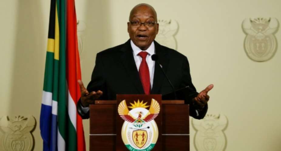 Jacob Zuma resigned as president last month under pressure from his ruling African National Congress party in the wake of a slew of corruption scandals.  By Phill Magakoe AFPFile