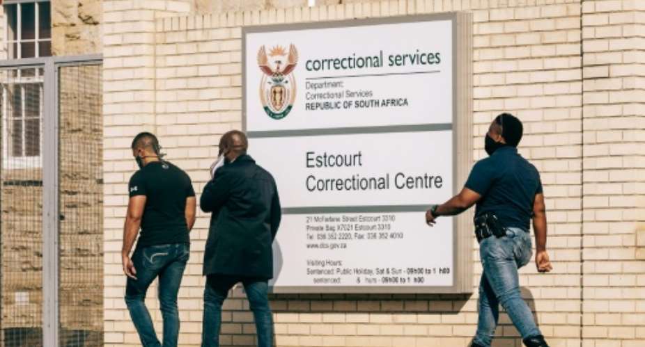 Jail: Zuma on Thursday reported to the Estcourt Correctional Centre in KwaZulu-Natal province to begin a 15-month sentence for contempt of court.  By - AFP