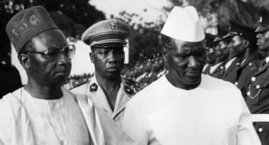 Jawara left hosting Guinean leader Seku Toure  in the 1960s.  By  AFP