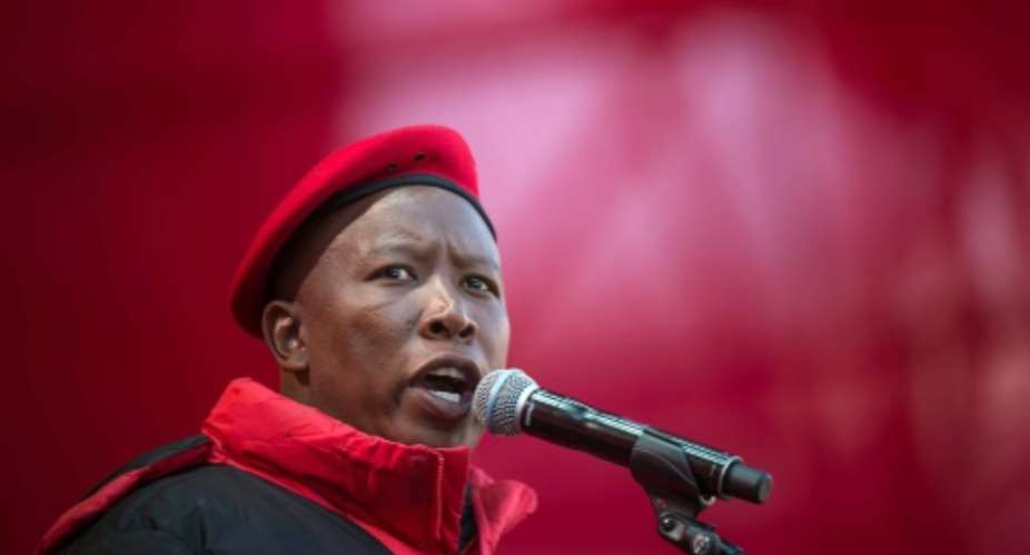Julius Malema's leftist Economic Freedom Fighters EFF party has garnered growing public support by campaigning for South Africa's deep inequality to be tackled throughland expropriation.  By Mujahid Safodien AFPFile