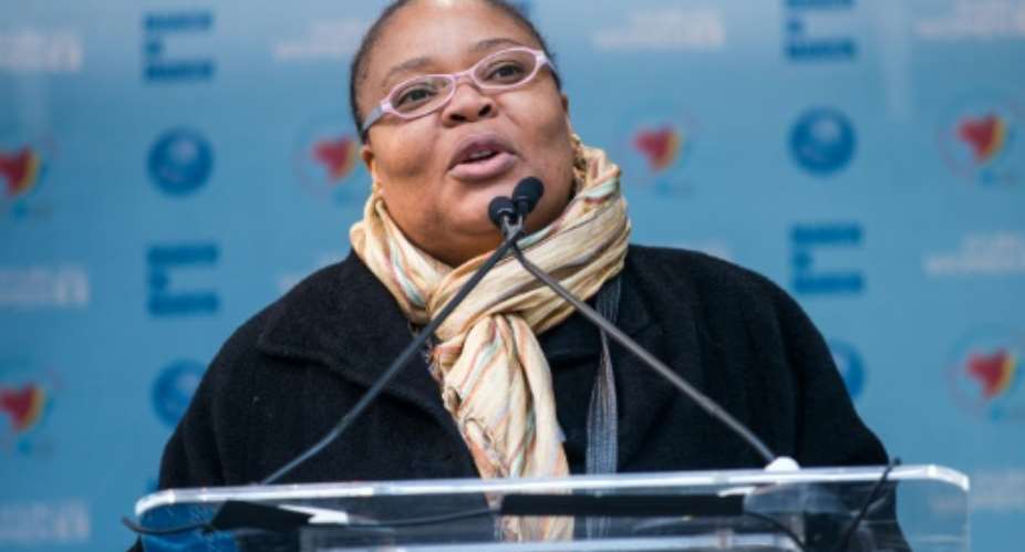 Liberia's Nobel Laureate Leymah Gbowee, pictured on March 8, 2015, called for former president Charles Taylor's assets to be sold off to help the victims of Sierra Leone's civil war.  By Mark Sagliocco GettyAFPFile