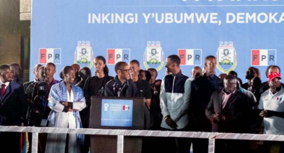 Kagame, 59, returned to the helm of the east African nation which he has ruled with an iron fist since the end of the 1994 genocide with 98.63 percent -- outdoing his tallies of 95 percent in 2003 and 93 percent in 2010.  By CYRIL NDEGEYA (AFP)