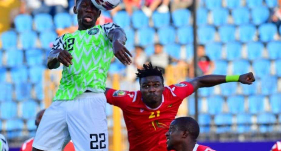 Kenneth Omeruo L scored the goal that sent Nigeria through to the knockout phase in Egypt.  By Giuseppe CACACE AFPFile