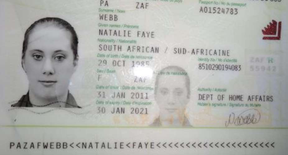 A fake South African passport bears the image of of British fugitive Samantha Lewthwaite, in a photo released by Kenyan police in December 2011.  By  Kenyan PoliceAFPFile